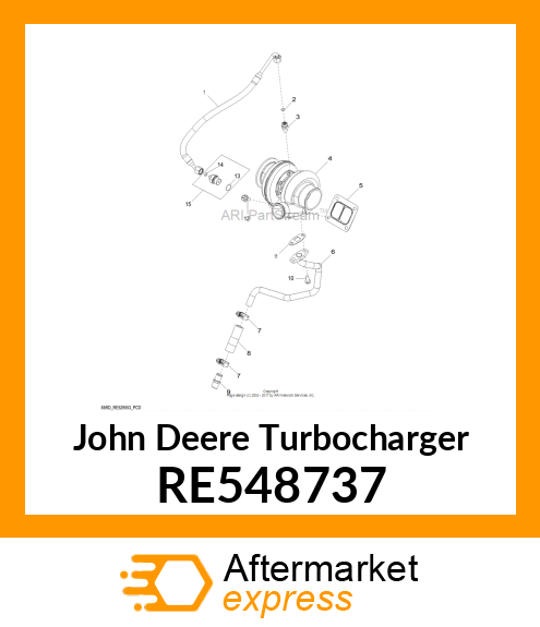 TURBOCHARGER,CZ 6665WBS3 / 8.21 RE548737