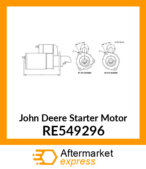 STARTER MOTOR, STARTER 24V RE549296