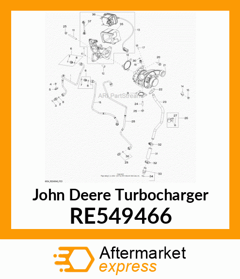 TURBOCHARGER,CZ TURBO, 90 DEGREE CO RE549466