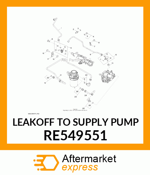 LEAKOFF TO SUPPLY PUMP RE549551