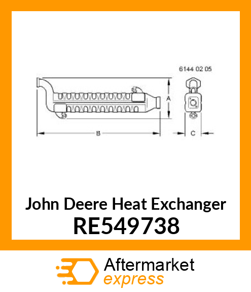 HEAT EXCHANGER,EGR COOLER IT4 PWR S RE549738