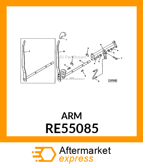 LEVER, LEVER WITH SHAFT RE55085