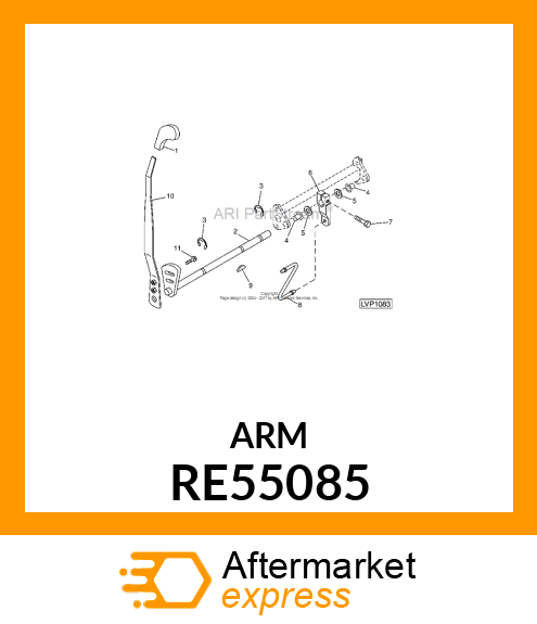 LEVER, LEVER WITH SHAFT RE55085