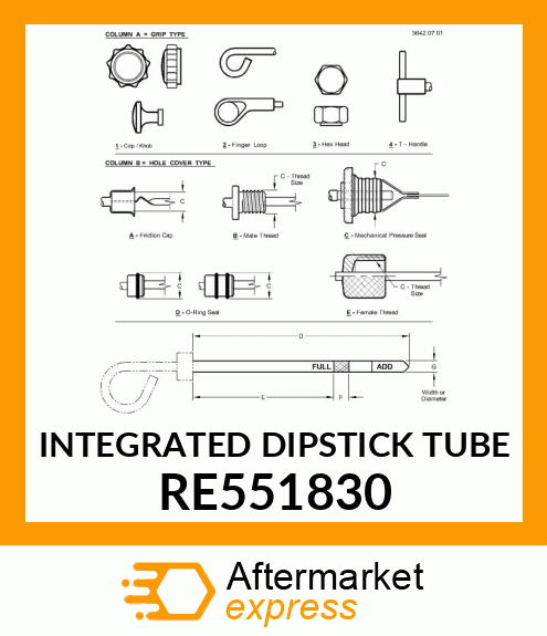 INTEGRATED DIPSTICK TUBE RE551830