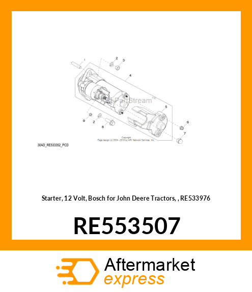 STARTER MOTOR KIT, MICO BOSCH START RE553507