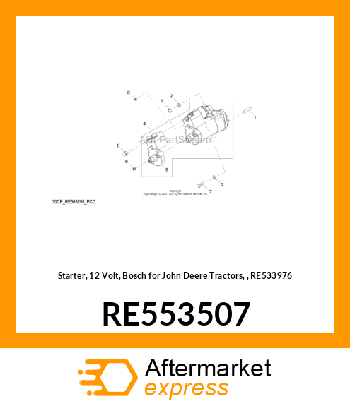 STARTER MOTOR KIT, MICO BOSCH START RE553507