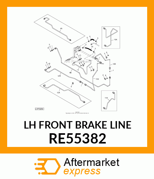 LH FRONT BRAKE LINE RE55382