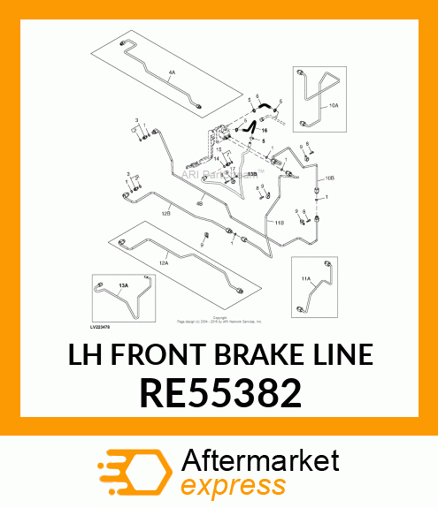 LH FRONT BRAKE LINE RE55382