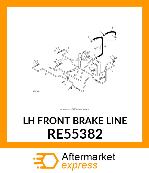 LH FRONT BRAKE LINE RE55382