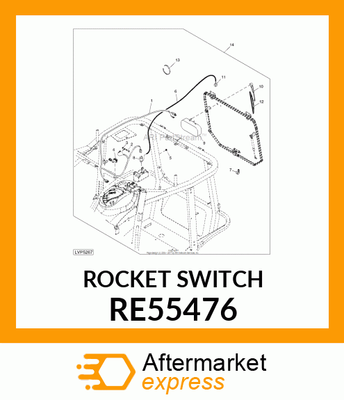 TOGGLE/ROCKER SWITCH, SWITCH, ROCKE RE55476