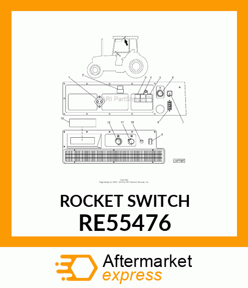 TOGGLE/ROCKER SWITCH, SWITCH, ROCKE RE55476