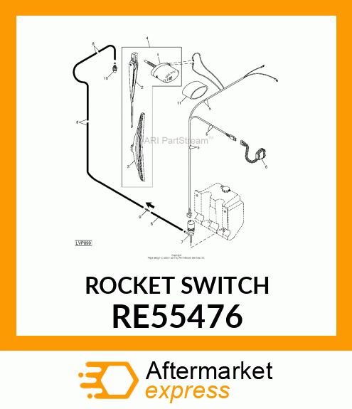 TOGGLE/ROCKER SWITCH, SWITCH, ROCKE RE55476