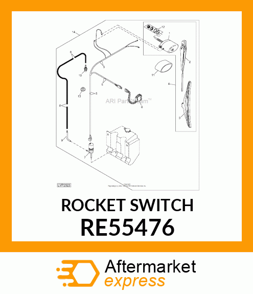 TOGGLE/ROCKER SWITCH, SWITCH, ROCKE RE55476