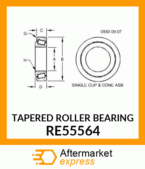 TAPERED ROLLER BEARING RE55564