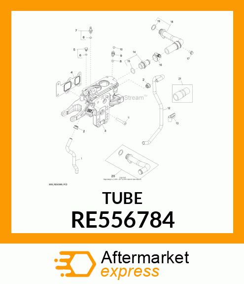 LINE,COOLANT OUTLET RE556784