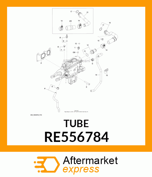 LINE,COOLANT OUTLET RE556784