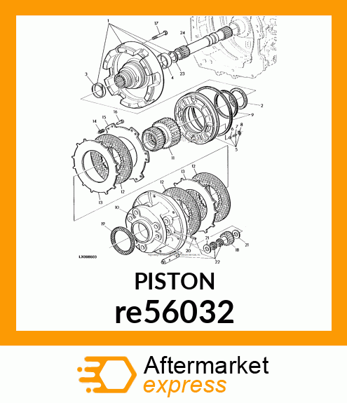 PISTON, CLUTCH WITH EXHAUST BALLS re56032