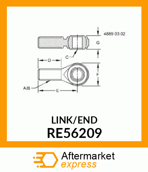 LINK END, ASSY,REAR,W/BALL RE56209