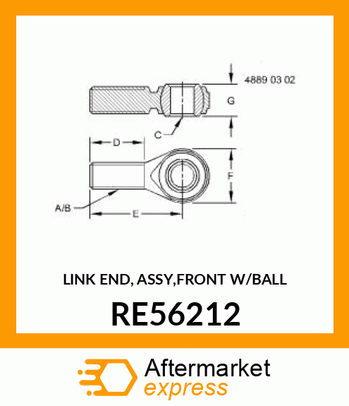 LINK END, ASSY,FRONT W/BALL RE56212