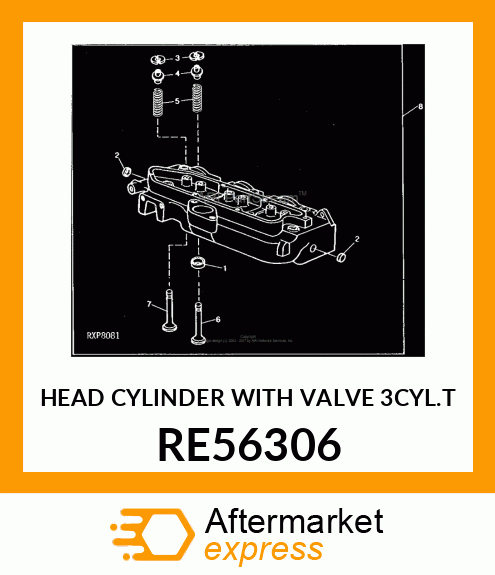 HEAD CYLINDER WITH VALVE 3CYL.T RE56306