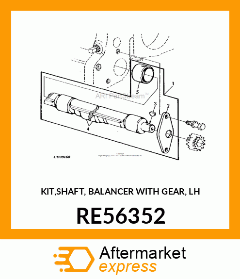 KIT,SHAFT, BALANCER WITH GEAR, LH RE56352