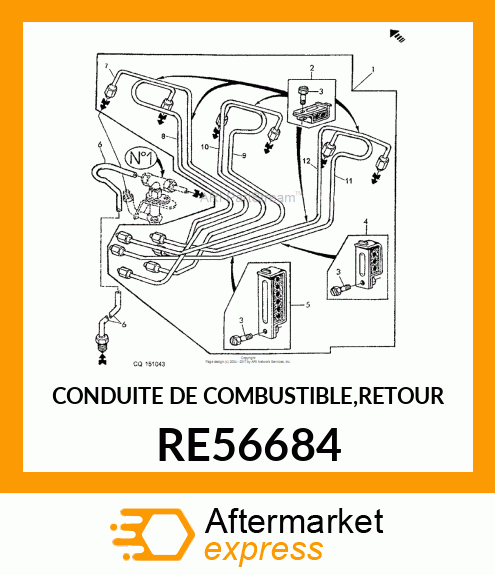 CONDUITE DE COMBUSTIBLE,RETOUR RE56684