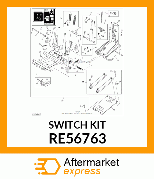 SEAT HEIGHT SWITCH KIT, KIT, SEAT S RE56763