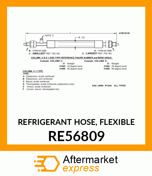 REFRIGERANT HOSE, FLEXIBLE RE56809