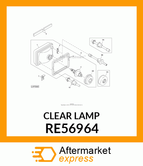 LAMP, H4, RH TRAFFIC RE56964