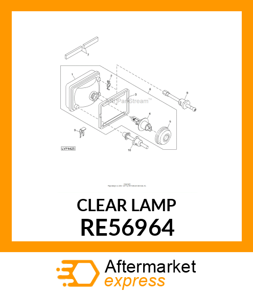 LAMP, H4, RH TRAFFIC RE56964