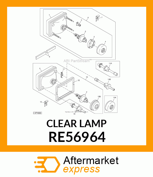 LAMP, H4, RH TRAFFIC RE56964