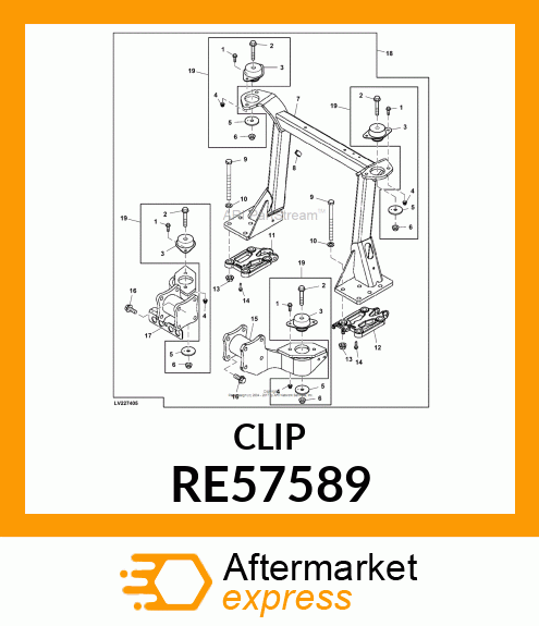 CLIP, WIRING HARNESS RE57589