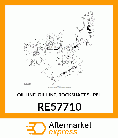 OIL LINE, OIL LINE, ROCKSHAFT SUPPL RE57710