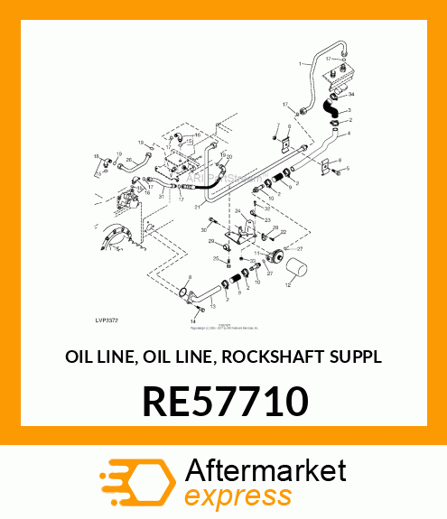 OIL LINE, OIL LINE, ROCKSHAFT SUPPL RE57710