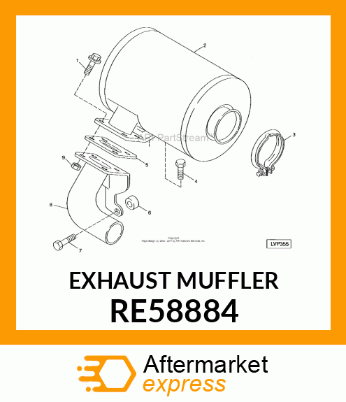 EXHAUST MUFFLER RE58884