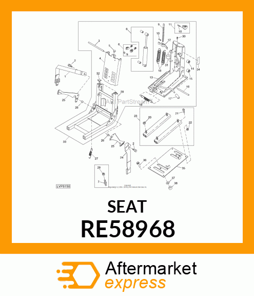 SEAT ASSEMBLY W/SEAT BELT RE58968