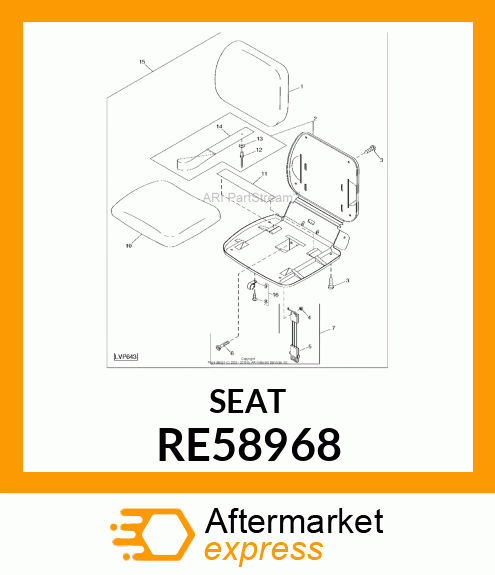 SEAT ASSEMBLY W/SEAT BELT RE58968