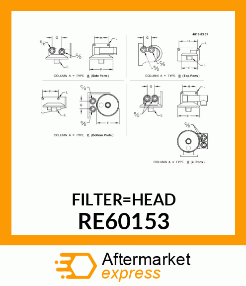 FILTER HEAD RE60153