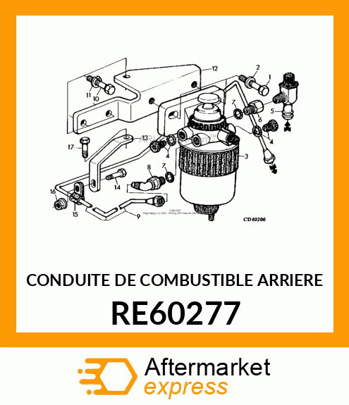 CONDUITE DE COMBUSTIBLE ARRIERE RE60277