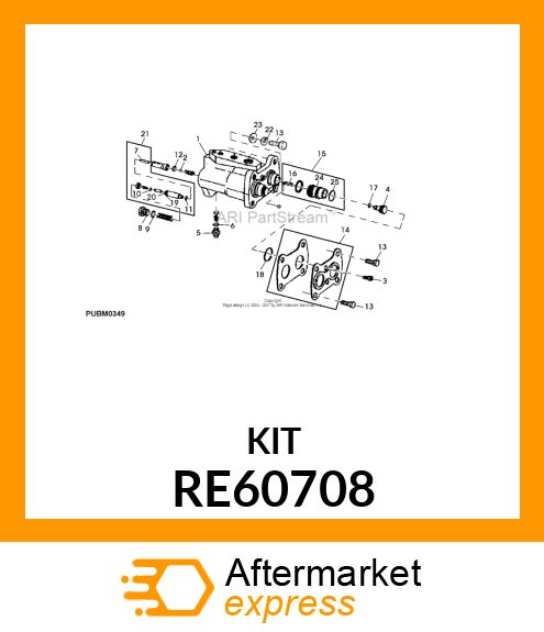 BRAKE KIT, BRAKE VALVE MAKE RE60708