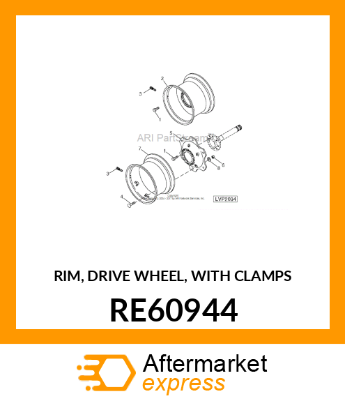 RIM, DRIVE WHEEL, WITH CLAMPS RE60944