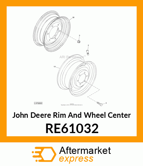 RIM AND WHEEL CENTER, WHEEL ASSEMBL RE61032