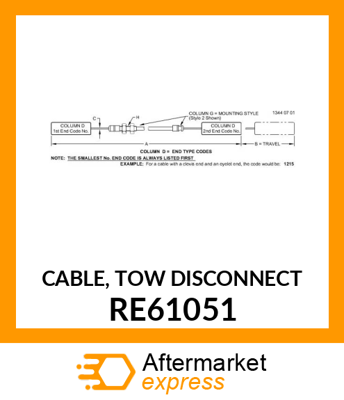 CABLE, TOW DISCONNECT RE61051