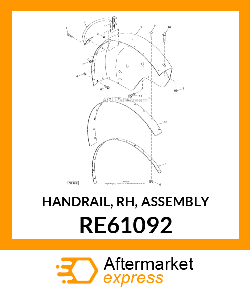 HANDRAIL, RH, ASSEMBLY RE61092