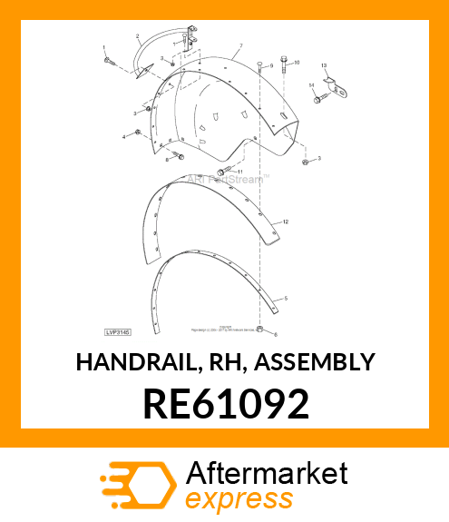 HANDRAIL, RH, ASSEMBLY RE61092