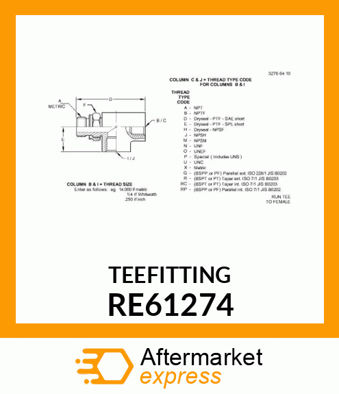 TEE, ADJUSTABLE, WITH O RE61274