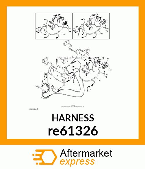 HARNESS, WIRING, REAR re61326