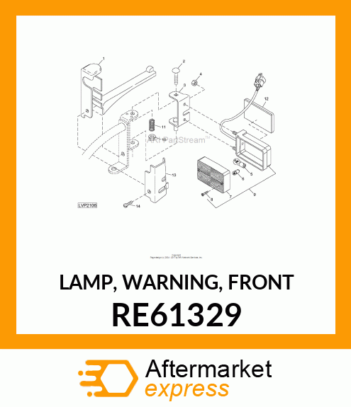 LAMP, WARNING, FRONT RE61329