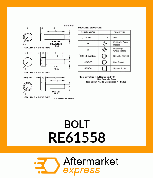 SCREW, SPECIAL RE61558