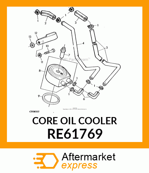 COOLER OIL,8 PLATES RE61769